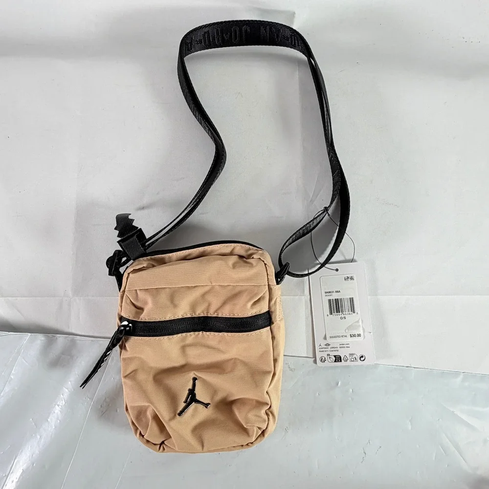 Nike Jordan Airborne Festival Crossbody Bag Desert Tan Black 9A0631-X6A NWT
